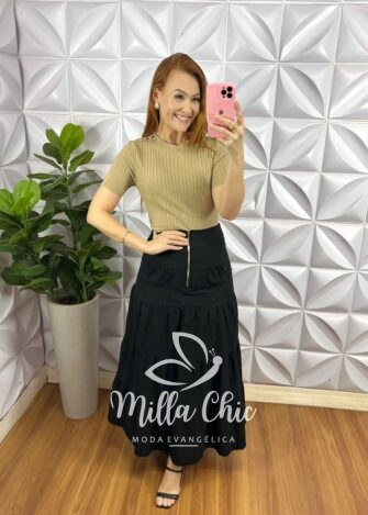 Milla Chic - millachic com br blusa tricot modal com botoes dourados no ombro marcele caqui 1 Blusa Tricot Modal Com Botoes Dourados No Ombro Marcele - Caqui - Milla Chic