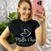Blusa Tricot Modal Com Manga Musclee Gola Alta Luci - Preta - Milla Chic