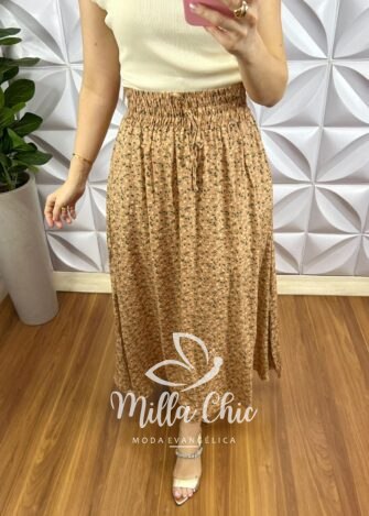 Blusa Tricot Modal Com Manga Musclee Roberta - Areia - Milla Chic