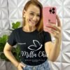 Blusa Viscolycra Com Aplicação de Strass Geysa - Preta - Milla Chic