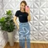 Blusa Viscolycra Com Aplicação de Strass Geysa - Preta - Milla Chic