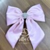 Laço Grande De Cetim Com Strass Karen - Rosa Balé - Milla Chic
