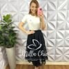Milla Chic - millachic com br saia anarruga midi fenda lateral tubinho grace preta Saia Anarruga Mídi Fenda Lateral Tubinho Grace - Preta - Milla Chic