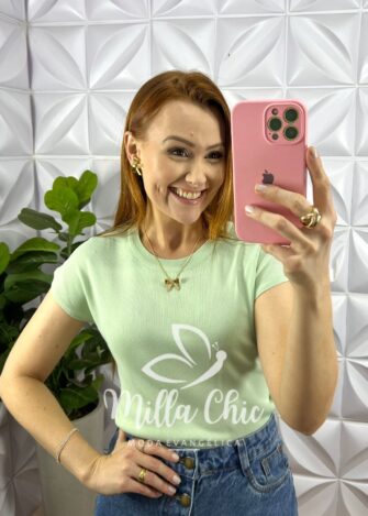Saia Jeans Com Botões e Fendas Frontal Mídi Liliane - Jeans - Milla Chic
