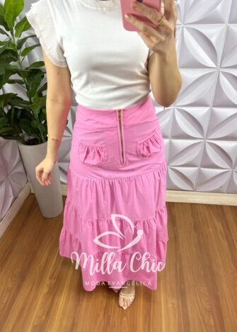 Milla Chic - millachic com br saia sarja longa pala na cintura e ziper talia azul copia 2 Saia Sarja Longa Pala Na Cintura e Zíper Tália - Rosa - Milla Chic