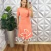 Vestido Anarruga Com Torção No Busto Lanna - Aperol - Milla Chic