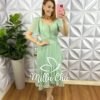 Milla Chic - millachic com br vestido chiffon midi com botoes madre perola Vestido Chiffon Mídi Com Botões Madre Perola Catherine - Verde - Milla Chic