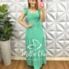 Vestido Dunna Longo Manga Babadinho Renata - Rosa - Milla Chic
