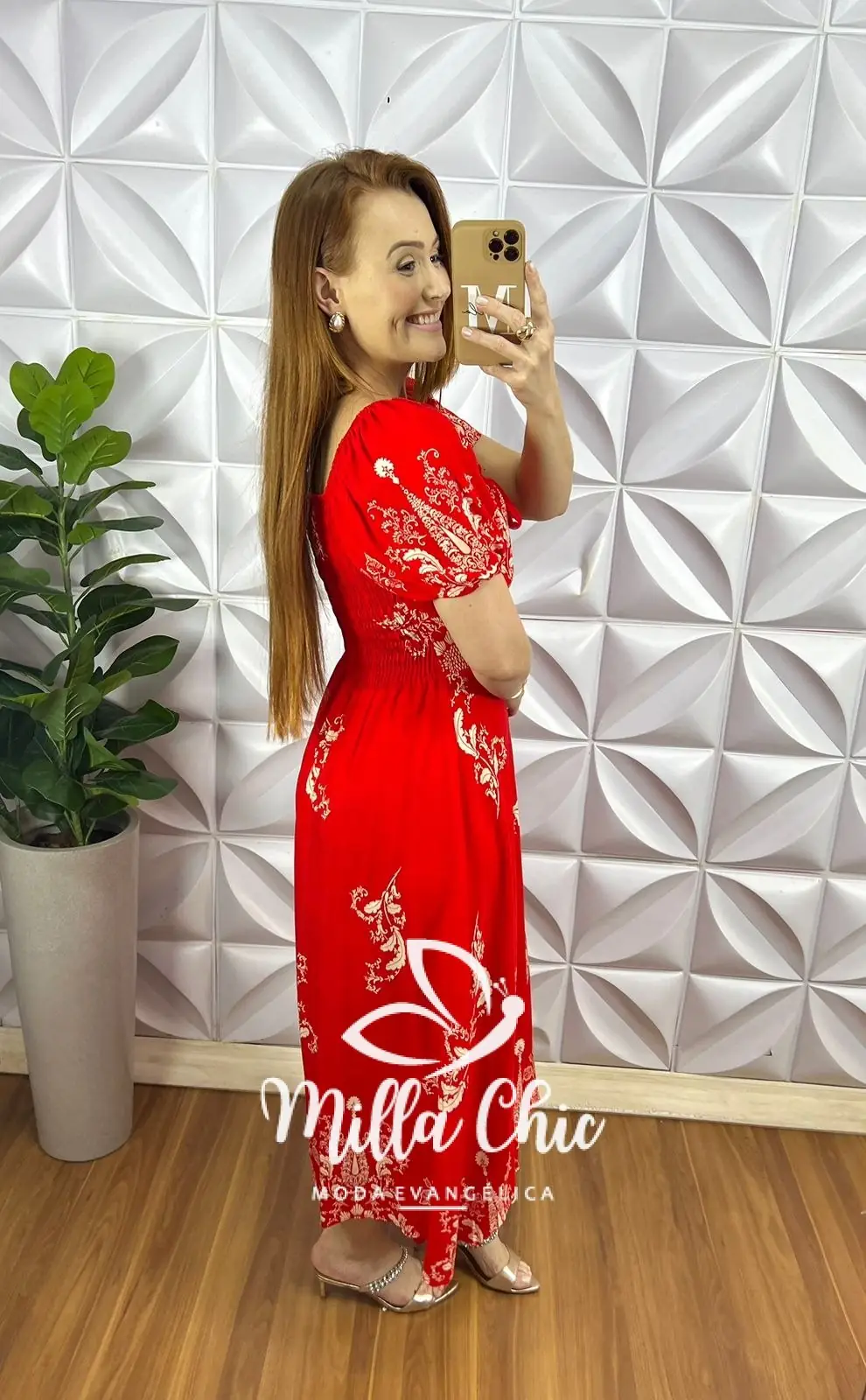 Vestido Viscolinho Elástico E Fita No Decote Pala Na Cintura Mídi Evase Flaviana – Vermelho (Estampado) – Milla Chic Vestido Viscolinho Elástico E Fita No Decote Pala Na Cintura Mídi Evase Flaviana - Vermelho (Estampado) - Milla Chic