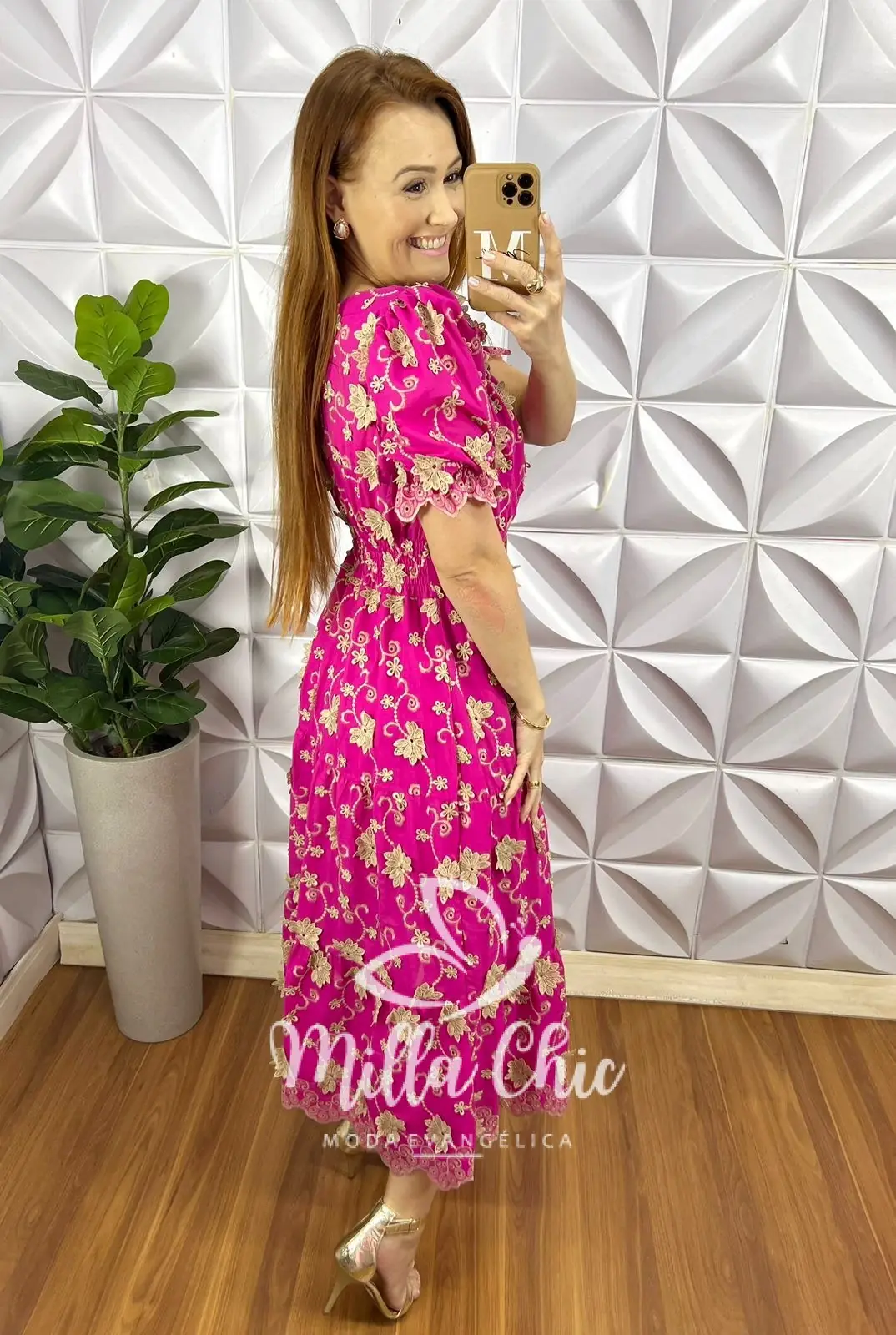 Vestido Leise 3D Manga Princesa Com Botões De Perola Longo Três Marias Heloísa – Pink – Milla Chic Vestido Leise 3D Manga Princesa Com Botões De Perola Longo Três Marias Heloísa - Pink - Milla Chic