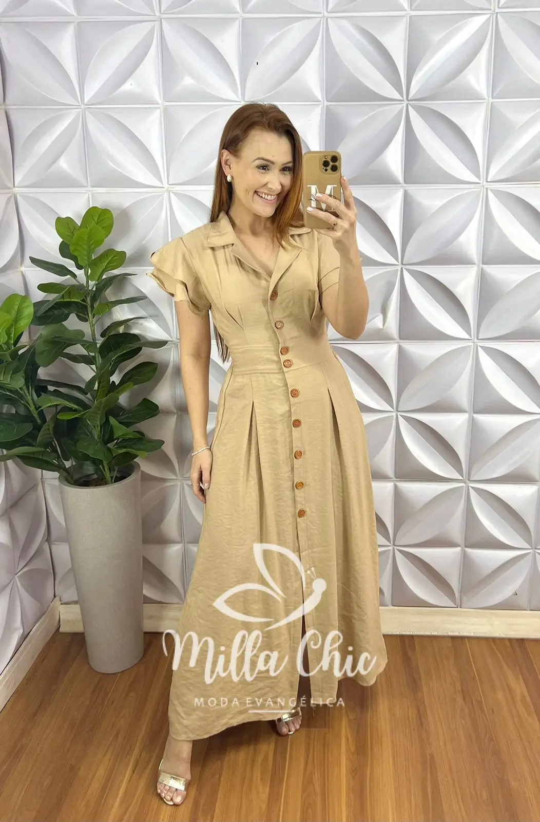 Chemise Alfaiataria Amarrant Manga Babadinho Gola Polo Longo Com Pregas Paula – Areia – Milla Chic Chemise Alfaiataria Amarrant Manga Babadinho Gola Polo Longo Com Pregas Paula - Areia - Milla Chic