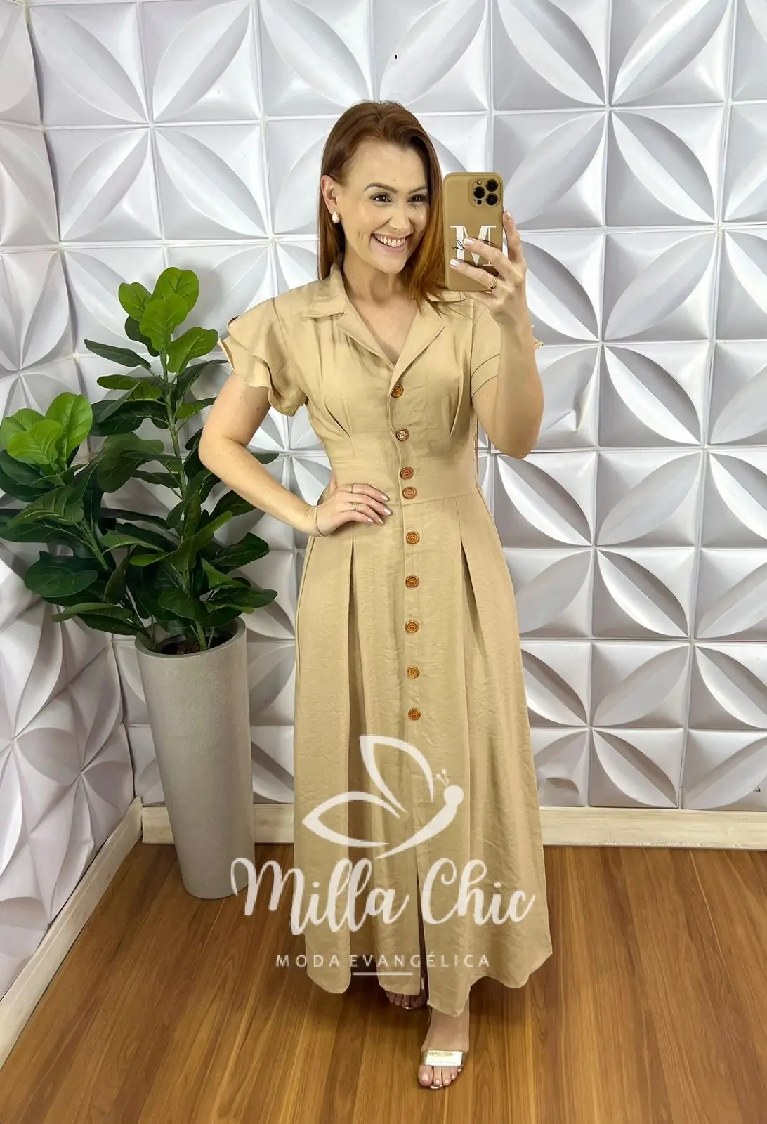 Chemise Alfaiataria Amarrant Manga Babadinho Gola Polo Longo Com Pregas Paula – Areia – Milla Chic Chemise Alfaiataria Amarrant Manga Babadinho Gola Polo Longo Com Pregas Paula - Areia - Milla Chic