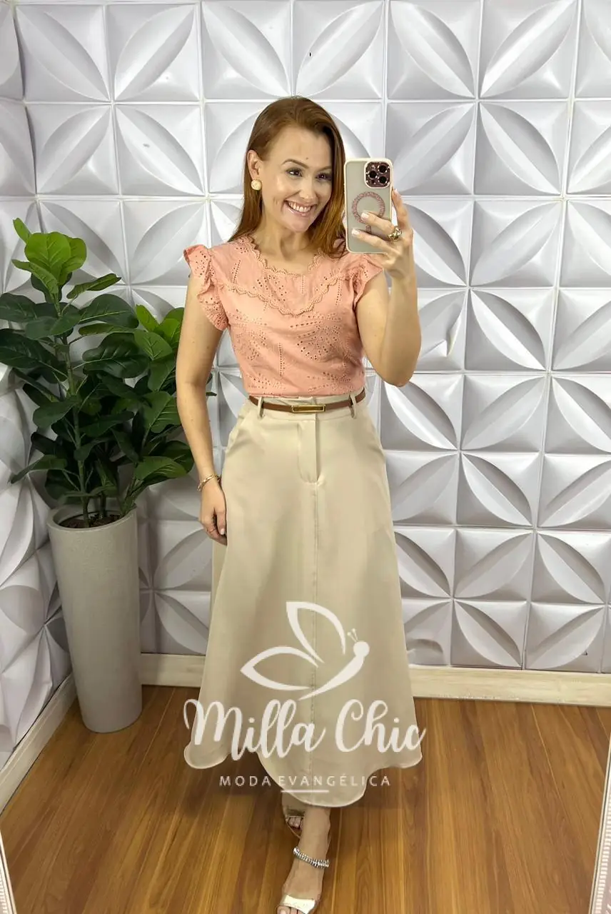 Blusa Laise de Algodão Bordado de Guipper Manga Babadinho Margarida – Rose – Milla Chic Blusa Laise de Algodão Bordado de Guipper Manga Babadinho Margarida - Rose - Milla Chic