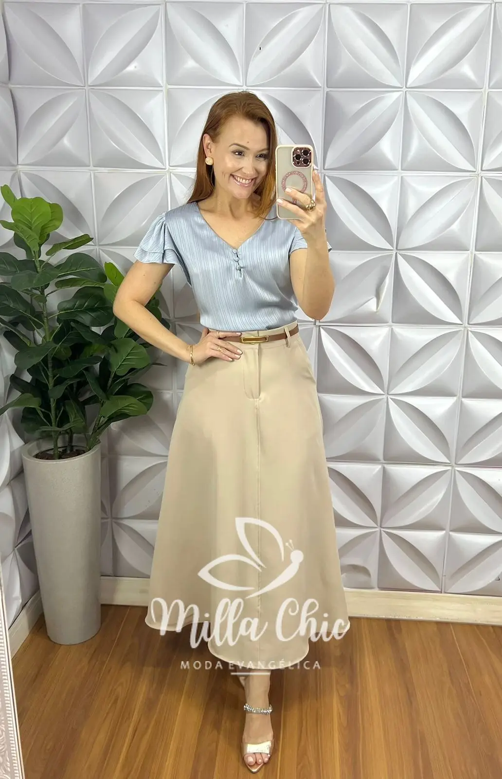 Blusa Cetim Manga Babadinho Com Botoes Encapados Iris – Azul Acinzentado – Milla Chic Blusa Cetim Manga Babadinho Com Botoes Encapados Iris - Azul Acinzentado - Milla Chic