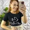 Blusa Com Aplicação de Flor No Viscolycra Florença - Preta - Milla Chic