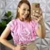 Blusa Lesie De Algodão Manga Babadinho Lastex Na Cintura Helena - Manteiga - Milla Chic