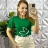 Milla Chic - millachic com br blusa malha de algodao manga de lesie aurea areia copia Blusa Malha De Algodão Manga De Lesie Aurea - Verde - Milla Chic