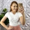 Blusa Tricot Modal Com Gola Marcada Gisele - Branco - Milla Chic