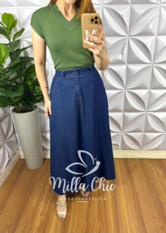 Milla Chic - millachic com br blusa tricot modal com gola marcada gisele verde 2 Blusa Tricot Modal Com Gola Marcada Gisele - Verde - Milla Chic