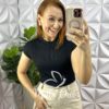 Blusa Tricot Modal Com Manga Musclee Bia - Preto - Milla Chic