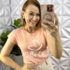 Blusa Tricot Modal Com Manga Musclee Roberta - Pêssego - Milla Chic