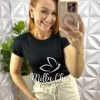 Blusa Tricot Modal Com Manga Musclee Roberta - Preto - Milla Chic