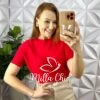 Blusa Tricot Modal Soltinha Com Manga Marcada Gabi - Vermelho - Milla Chic