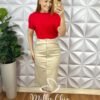 Blusa Tricot Modal Soltinha Com Manga Marcada Gabi - Vermelho - Milla Chic