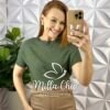 Blusa Tricot Modal Soltinha Com Manga Marcada Gabi - Verde - Milla Chic