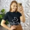 Blusa Tricot Modal Soltinha Com Manga Marcada Gabi - Preto - Milla Chic
