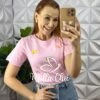 Milla Chic - millachic com br blusa tshirt malha de algodao com lacos bordado coloridos lara manteiga copia Blusa Tshirt Malha De Algodão Com Laços Bordado Coloridos Lara - Rosa - Milla Chic