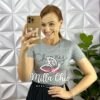 Blusa Tshirt Malha De Algodão Com Strass Bordado e Laço Katy - Branca - Milla Chic