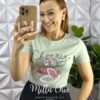 Milla Chic - millachic com br blusa tshirt malha de algodao com strass bordado e laco katy rosa copia Blusa Tshirt Malha De Algodão Com Strass Bordado e Laço Katy - Verde - Milla Chic