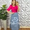 Milla Chic - millachic com br saia jeans longa evase com nesgas e recortes aline jeans claro 2 Saia Jeans Longa Evase Com Nesgas e Recortes Aline - Jeans Claro - Milla Chic