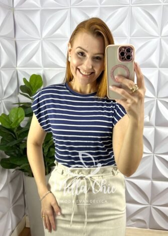 Saia Linhão Com Fenda Frontal e Fita Cinto Mídi Valeria - Areia - Milla Chic