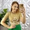 Saia Linho Com Faixas Para Nó Justa Ate o Joelho Tamara - Verde - Milla Chic