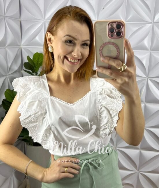 Saia Linhão Com Fenda Frontal e Fita Cinto Mídi Valeria - Menta - Milla Chic