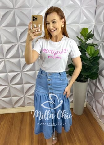 Milla Chic - millachic com br tshirt de malha de algodao com frase silcada deus e bom preta 5 Tshirt De Malha de Algodão Com Frase Silcada Deus E Bom - Preta - Milla Chic