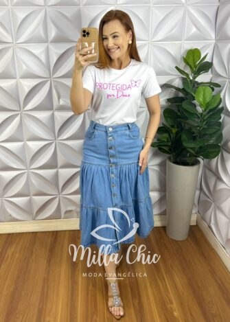 Milla Chic - millachic com br tshirt de malha de algodao com frase silcada deus e bom preta 6 Tshirt De Malha de Algodão Com Frase Silcada Deus E Bom - Preta - Milla Chic