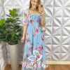 Milla Chic - millachic com br vestido chiffon corpinho de lastex manga princesa longo com babado na barra manu azul Vestido Chiffon Corpinho De Lastex Manga Princesa Longo Com Babado Na Barra Manu - Azul (Floral) - Milla Chic
