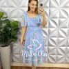 Milla Chic - millachic com br vestido chiffon midi com manga raglan liz pink copia Vestido Chiffon Mídi Com Manga Raglan Estampado Liz - Azul Claro - Milla Chic