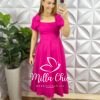 Vestido Crepe Alfaiataria Mídi Godê Com Laço Alice - Rosa - Milla Chic