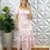Vestido Crepe Dunna Longo Com Bojo Talyta - Rosa - Milla Chic