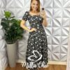 Vestido Crepe Seda Super Mídi Com Bojo Mariana - Preto - Milla Chic