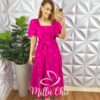 Vestido Lesie Bordado Manga Raglan Com Lastex Nas Costas Super Midi Três Marias Samara - Pink - Milla Chic