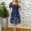 Vestido Leise Corpo De Lastex Mídi Bicolor Bruna - Azul - Milla Chic