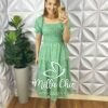 Vestido Leise Corpo De Lastex Mídi Bruna - Verde - Milla Chic