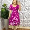 Vestido Leise Mídi Três Marias Com Drapeados No Busto Estela - Roxo - Milla Chic