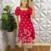 Vestido Leise Corpo De Lastex Mídi Bicolor Bruna - Vermelho - Milla Chic