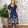 Vestido Lesie 3D Manga Raglan Com Lastex Nas Costas Super Midi Três Marias Samara - Azul - Milla Chic
